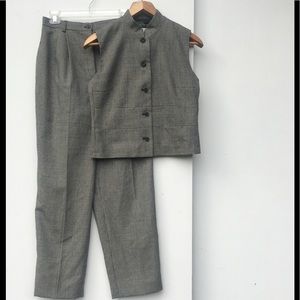 Herve Bernard 100% Wool Vest Pants set sz 8